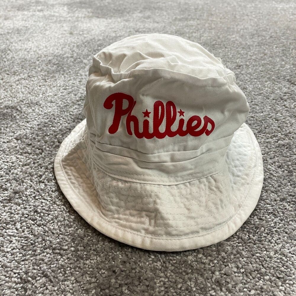Timely Impressions Bucket Hat Adult One Size 58 CM White MLB Baseball Sun Cap